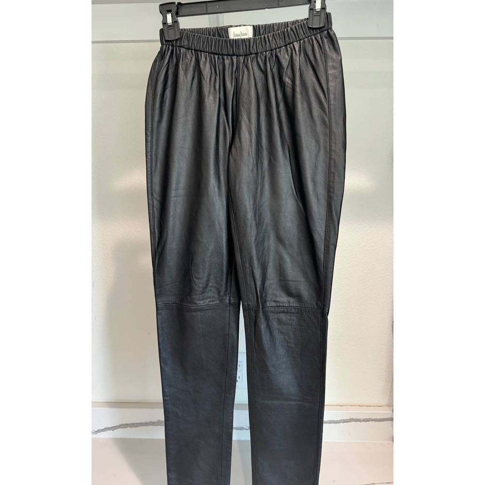 Vintage Neiman‎ Marcus 100% Leather Pants Black Size Small